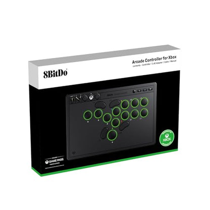 8BitDo All-Button Arcade Controller for Xbox Series X|S, Xbox One & PC, 2.4G Wireless, Low-profile Mechanical Switches, Programmable Buttons, Hot-swappable PCB, RGB Lighting - Officially Licensed