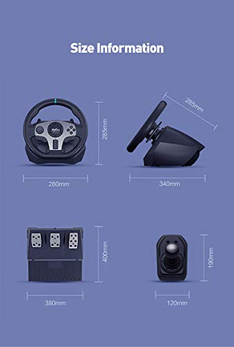 PXN V9 Gaming Racing Wheel pc Steering Wheel With Pedals and Shifter 270/900° Dual-Motor Feedback Driving gaming Racing Wheel for PC,PS4,PS3,Xbox One, Xbox Series X/S,N-Switch