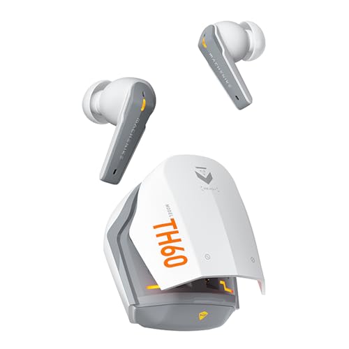 Machenike TH60 Gaming Wireless Earbuds, Ultra-Low Latency, Active Noise Cancelling Mic, Dual Mode 2.4Ghz & Bluetooth, 36-Hour Battery Life, IPX5 Waterproof, Hi-Fi Sound, VR, Switch, Pc, Phone