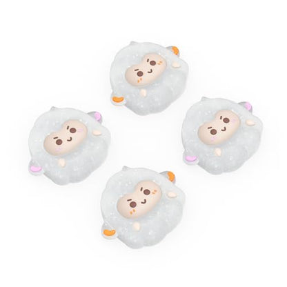 PlayVital Cute Thumb Grip Caps for ps5/ps5 Edge Controller, Joystick Caps for Switch 2 Pro/Switch Pro Controller, Thumbstick Cover for Xbox Series X/S, Elite Series 2, Xbox One - Fuzzy Sheep - color: Fuzzy Sheep