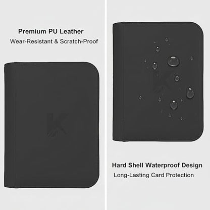 336 Card Binder, 4-Pocket Zipper Binder for Trading Cards, Side Loading Water-Resistant Album for MTG, TCG & Sports Cards (Black) - color: Card Binder 4 Pocket Black