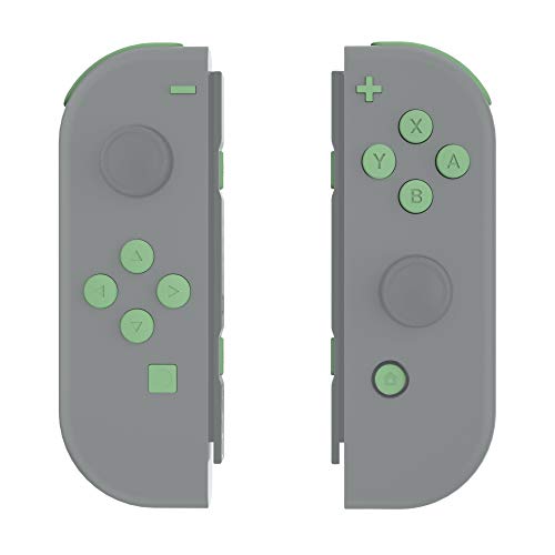 eXtremeRate DIY Full Set Buttons for Nintendo Switch & Switch OLED, Custom Replacement Buttons for JoyCon, ABXY Direction Keys SR SL L R ZR ZL + - Home Capture Trigger Buttons Springs - Matcha Green - color: Matcha Green