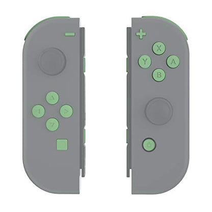 eXtremeRate DIY Full Set Buttons for Nintendo Switch & Switch OLED, Custom Replacement Buttons for JoyCon, ABXY Direction Keys SR SL L R ZR ZL + - Home Capture Trigger Buttons Springs - Matcha Green - color: Matcha Green