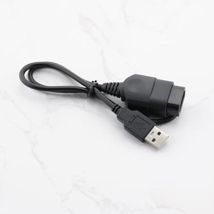SING F LTD 2Pcs PC USB Adapter Cable Game Controller Adapter USB Converter Adapter Cable Compatible with Xbox Gen.1 Controller Black
