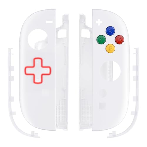 eXtremeRate DIY Replacement Shell (D-Pad Version) with Buttons for Joycon 2, Custom Housing Faceplate Case + Decorative Strips + ABXY Dpad for Nintendo Switch 2 Controller - Essence Version - White - color: White