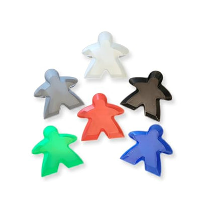 Game Token Tray for Board Games, Plastic, Red Yellow Green Blue, Stackable Lightweight Durable (6)