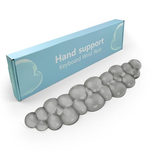 Gel Cloud Keyboard Wrist Rest, Cute Wrist Support and Arm Support Keyboard Rest for Keyboard Typing Pain Relief，Suitable for Office/Computer/Laptop/Gaming（Keyboard Wrist Rest Gray ） - color: Transparent Gray