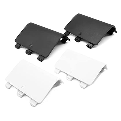 KELIFANG Replacement Battery Cover Door Compatible with Xbox Series X, Xbox Series S Controller (2020), Battery Back Shell Repair Part Compatible with Xbox Wireless Controller (Black, White) - color: Black+White