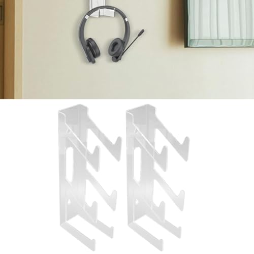 Controller Holder for Gaming Accessories, Wall-Mounted Acrylic Stand for PS5 and Other Controllers, Includes Headphone Hanger - 2 Pieces