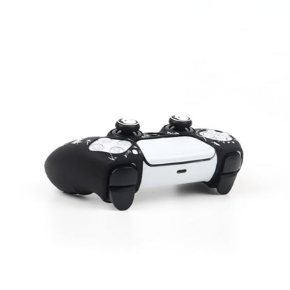 Horned Skull Controller Skin Cover Compatible with PS5/Playstation 5 Controller, RALAN Protector Case Customised Thumb Grip - color: Horned skull Black White