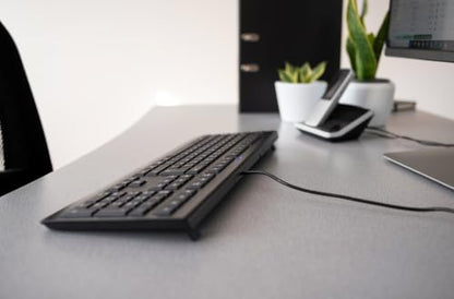 Cherry KC 1000, Wired Keyboard with Number Pad for PC/Laptop, Plug & Play (USB-A Connection), Slim Design, Whisper Quiet Typing, 4 Hot Keys, QWERTY, Black - color: Black