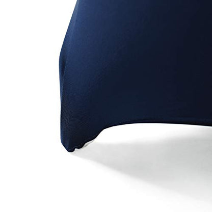 Peomeise 6FT Spandex Table Cover Rectangular Stretch Spandex Tablecloth (Navy,6FT) - color: Navy, size: 72" x 30" (Rectangular)