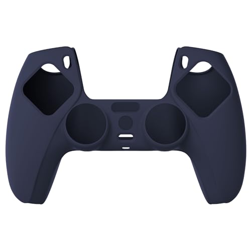 PlayVital Midnight Blue Pure Series Anti-Slip Silicone Cover Skin for ps5 Controller, Soft Rubber Case for ps5 Wireless Controller with Black Thumb Grip Caps - color: Midnight Blue