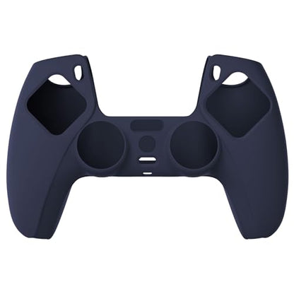 PlayVital Midnight Blue Pure Series Anti-Slip Silicone Cover Skin for ps5 Controller, Soft Rubber Case for ps5 Wireless Controller with Black Thumb Grip Caps - color: Midnight Blue