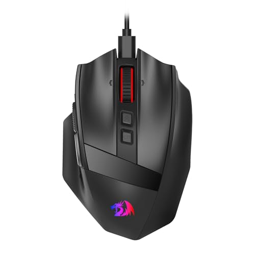 Redragon M813 Wired RGB Gaming Mouse with 4D Dual Mode Scroll Wheel, Optical Ergonomic Gamer Mouse with Max 16,000DPI, High Precision Sensor 3333, 7 Macro Buttons, Software Supported