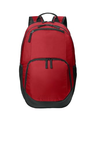 SPORT-TEK Unisex Rec Backpack | Laptop Bag for Women & Men, Gym Backpack with Padded Back & Ventilated Shoe Compartment - color: Deep Red
