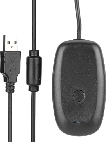 Wireless USB Gaming Receiver Adapter for Xbox 360 Controller, Compatible with Windows 11/10/8/7 PC, Plug & Play, Supports Up to 4 Controllers, Black