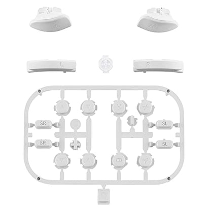 eXtremeRate DIY Full Set Buttons for Nintendo Switch & Switch OLED, Custom Replacement Buttons for JoyCon, ABXY Direction Keys SR SL L R ZR ZL + - Home Capture Trigger Buttons Springs - White - color: White