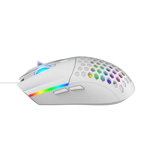 Cuifati Hollow Design RGB Backlit Wired Mouse, Ergonomic 6400DPI Optical Gaming Mouse 6 Buttons USB Plug Play, Lightweight 99g Computer for Gaming and Work, Premium ABS Durable (S500 Black) - color: S500 Black