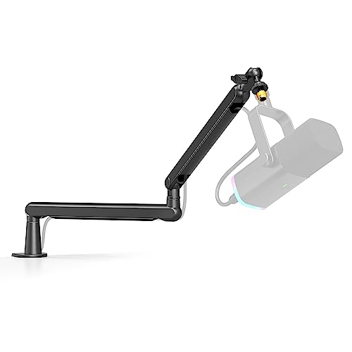 FIFINE Microphone Boom Arm, Low Profile Adjustable Stick Microphone Arm Stand with Desk Mount Clamp, Screw Adapter, Cable Management, for Podcast Streaming Gaming Studio-BM88 | Adjustable Stick Stand, Desk Mount Clamp, Cable Management, Screw Adapter, for