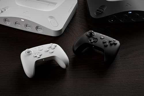 8BitDo 64 Bluetooth Controller for Analogue 3D, Switch 1/2, Windows&Android | Hall Effect Joystick, Turbo, Vibration - White - color: White