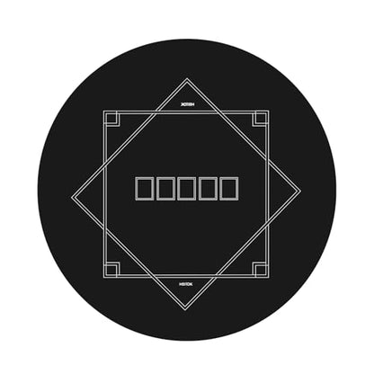 HEITOK 47 inch Round Non-Slip Poker Mat Texas Holdem Blackjack Card Game | fits 35-59 inch round tables, non-slip rubber base, water-repellent surface, stitched edge, casino-style layout, rolls up - size: 47 Inch Round Mat