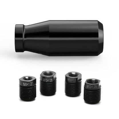 Black 6 Speed Weighted Manual Automatic Gear Shifter Shift Knobs Lever with 4 Metal Adapters Fit Compatible with Manual Cars Most Automatic Cars - color: AAL-H-04-02