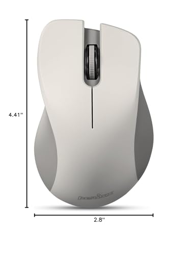 Perixx PERIMICE-621M Wireless Mouse - Silent Click with Ergo Design - Compatible for Desktop and Laptop PC - Wireless 2.4 GHz - Beige - style: Wireless Beige