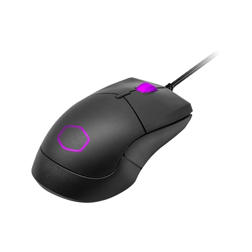Cooler Master MM310 Wire Gaming Mouse Black, Adjustable 12,000 DPI, Palm|Claw Grip, PixArt Optical Sensor, Ultraweave Cable, PTFE Feet, RGB Lighting ((MM-310-KKOL1) | Pixart 3327 Sensor Up to 12, 50g Lightweight, Ultraweave Type-C Cable, Ptfe Feet, Palm a