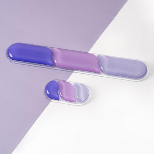 EPOMAKER CloudGel Wrist Rest for Keyboard and Mouse, 2 Pieces | Silicone Wrist Support, Anti-Slip Rubber Bottom, Ergonomic Design, Suitable for Office/Computer/Laptop/Gaming (Purple) - color: Purple