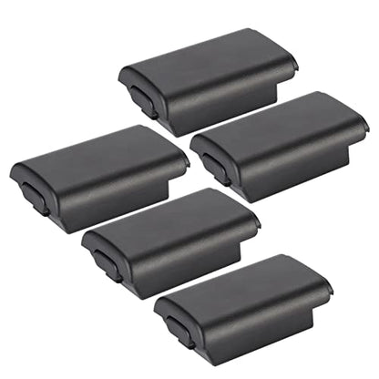 Brrnoo 5 PCS Battery Cover for Controller, Replacement Shell Case Kit with Anti Abrasion Material, Precise Appearance for Game Accessory (Black) - color: Black