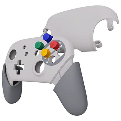 eXtremeRate SFC SNES Classic EU Style Faceplate Backplate Handles for Nintendo Switch Pro Controller, Soft Touch Replacement Grip Housing Shell Cover with Colorful ABXY Buttons for Nintendo Switch Pro - color: Classic SFC SNES EU Style