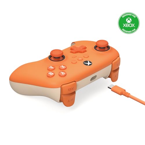 8BitDo Ultimate C Wired Controller for Xbox with Hall Effect Joysticks and Triggers, RGB Lighting Fire Ring, Compatible with Xbox Series X|S, Xbox One, Windows 10/11- Officially Licensed (Orange) - color: Orange