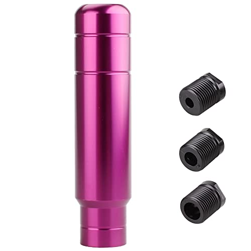 BARTOO Aluminum Weighted Manual Shift knobs, Long Stick Shift Knob Gear Shifter Knobs, Car Accessories Lever Cover Head Universal Shifter Knobs with 3 Threaded Adapters (Purple) - color: Purple