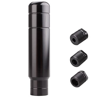 BARTOO Aluminum Alloy Heavy Weighted Shifter Knob, 5" Auto Gear Shift Knob, Car Gear Lever Stick Shifter Handle,with 3 Threaded Adapters M8 M10 M12,Fit Most Automatic Manual Vehicle (Black) - color: Black