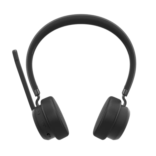Lenovo Wireless Stereo Headset, Noise Cancelling Mic, Bluetooth 5.3 Multipoint, 31-Hour Talk & 60-Hour Playback, Lightweight 138g, Replaceable Earcups Over-Ear Comfort, Gaming, Office, & PC Use - style: Wireless - ENC