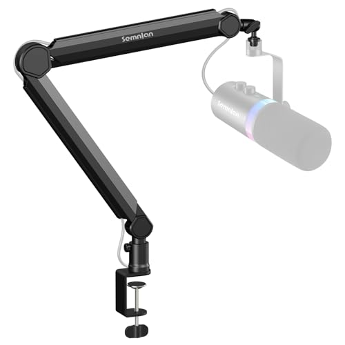 Microphone Arm,SEMNLAN LM08 Desk Adjustable Mic Boom Arm Stand,Suitable For Blue Yeti,Snowball iCE, HyperX QuadCast,SoloCast,Elgato Wave,Etc