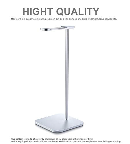 Headphone Stand for Desk, Aluminum Headset Stand (Silver) - color: Silver