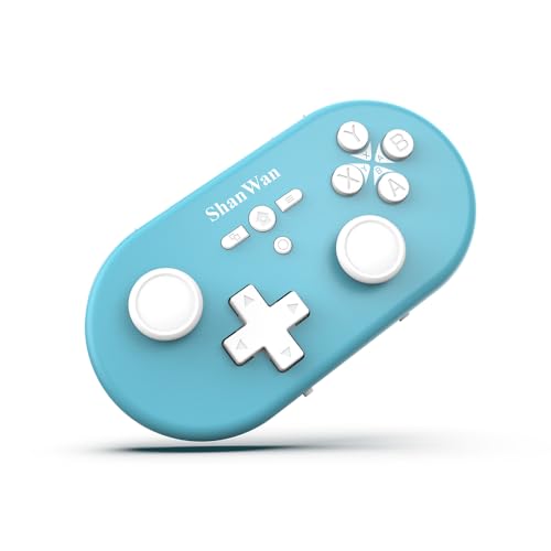 ShanWan wireless handheld controller, suitable for Switch/Switch 2/Android/iOS/PC/Steam Deck/phone, 1000Hz polling rate, with custom keyboard mode for Procreate drawing Bluetooth controller/6-axis gyroscope/vibration (blue) - color: blue