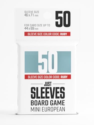 Gamegenic Just Sleeves - Mini European (50 Pack), 44×67 mm Card Sleeves | Cost-Effective Protection Compatible with Prime Ruby Size, Entry-Level Clear Sleeves for Board Games, TCGs and LCGs