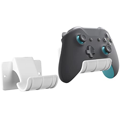 VIVO Universal Video Game Controller Wall Mount Holders, Compatible with PlayStation, Xbox, NVIDIA, Nintendo Switch Controllers, and More, 2-Pack, White, MOUNT-GM01CW - color: White