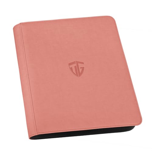 Toploader Binder,Holds 216 Toploaders,9 Pocket Top Loader Binder with Sleeves for 3"x4" Rigid Toploaders Hard Cases,Top loader Binders for TCG, MTG Card Binder, Trading Cards Binder(Pink) - color: pink, size: 9 Pocket