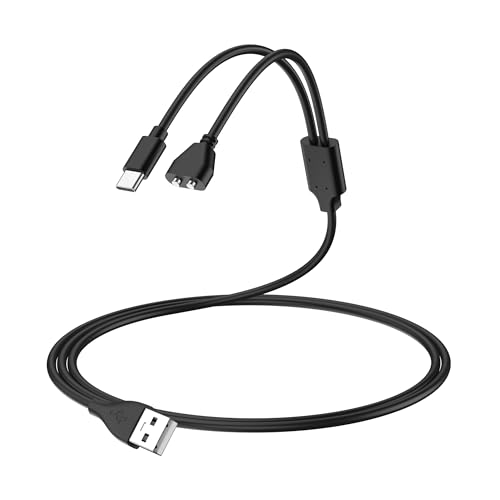 Vanjua Charger for Delupet/Yawpet/Jugbow Dog Training Collar and Remote, 2-in-1 USB C and Magnetic Bark Collar Charging Cable (Black)