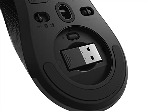 Lenovo Legion M600 RGB Wireless Gaming Mouse – 16,000 DPI, 9 Programmable Buttons, 200-Hour Battery Life, 50-Million Clicks Durability – Ambidextrous Computer Mouse (Black) - color: Iron Grey, size: Large | Ambidextrous, style: M600