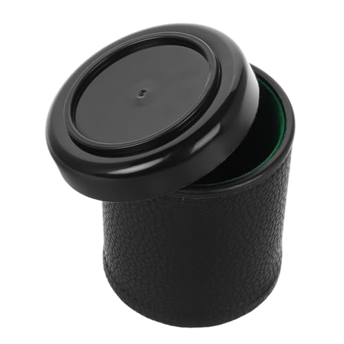 VICASKY 1set Silent Dice Cup Set with Lid Low Noise Shaker for Ktv Parties and Liars Dice Games Compact and Stylish Leatherette Design with Felt-Lined Interior with Base