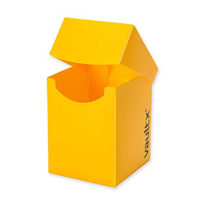Vault X Large Standard Deck Box with 150 Black Sleeves, fits 100+ Sleeved Trading Cards (Yellow) - color: Yellow