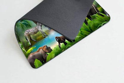 Square Mouse Pad Animal Paradise，Colorful Baby Elephant-1,Gaming Mouse Pads for Desk,Soft Computer Waterproof Non-Slip Mouse Mat - color: Animal Paradise