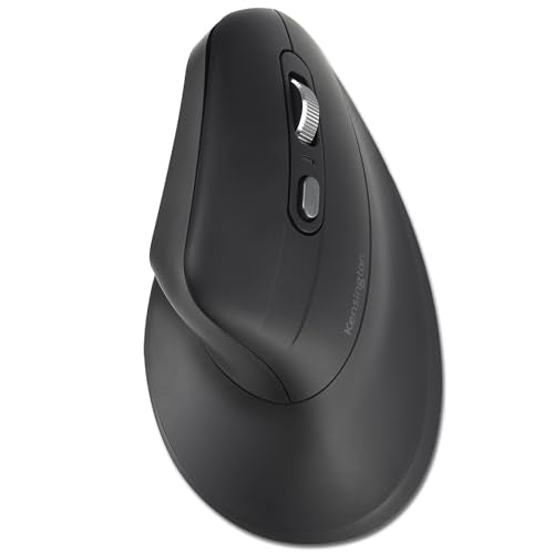 Kensington MY630 EQ Wireless Rechargeable Mouse, Ergonomic Vertical Design, Bluetooth LE, 2.4GHz, Black (K72484NA) | Ergonomic vertical design, Bluetooth LE and 2.4GHz connection, rechargeable battery - size: Full-Size