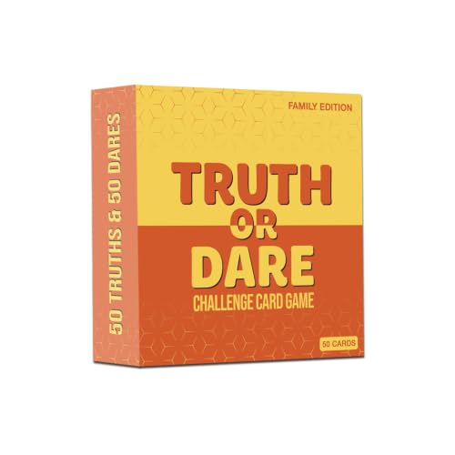 Superious Truth or Dare Challenge Card Family Game – Super Fun Party Card Games for Party Night, Travel Games, Playing Cards for Kids Games - Trivia Games for Kids and Adults - 50 Card