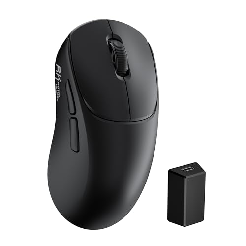 RK ROYAL KLUDGE MG5 8K Wireless Gaming Mouse, 42K DPI PAW3950 Sensor, 56g Lightweight Ergonomic Mouse, Dual 8000Hz Polling Rate, Tri-Mode 2.4G/BT/USB-C, Programmable Web Drive for PC Win/Mac - color: Black